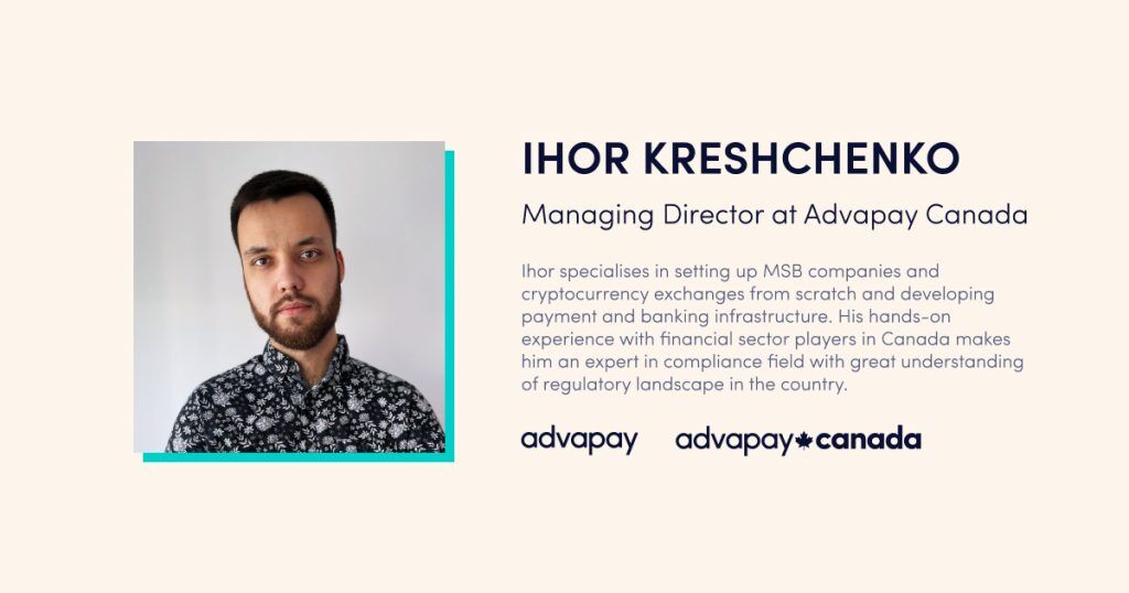Ihor Kreshchenko. Online webinar: Online Webinar Crypto Services Beyond MiCAR MSB (Canada) and SRO (Switzerland) 