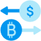 The exchange of crypto-assets for funds